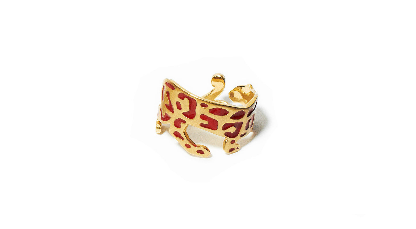 Panther Ring Enamel | Coral