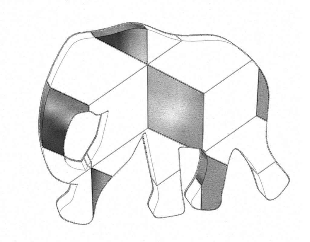 Elephant Pendant Inlay | Cube