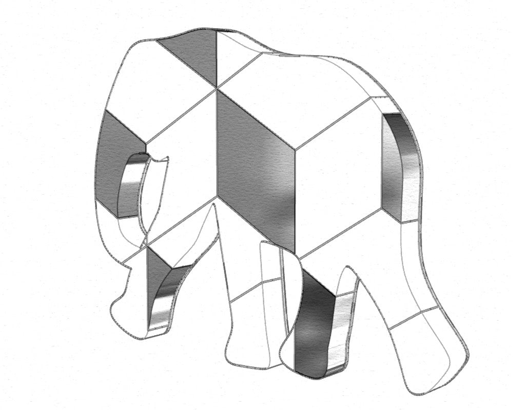 Elephant Pendant Inlay | Cube