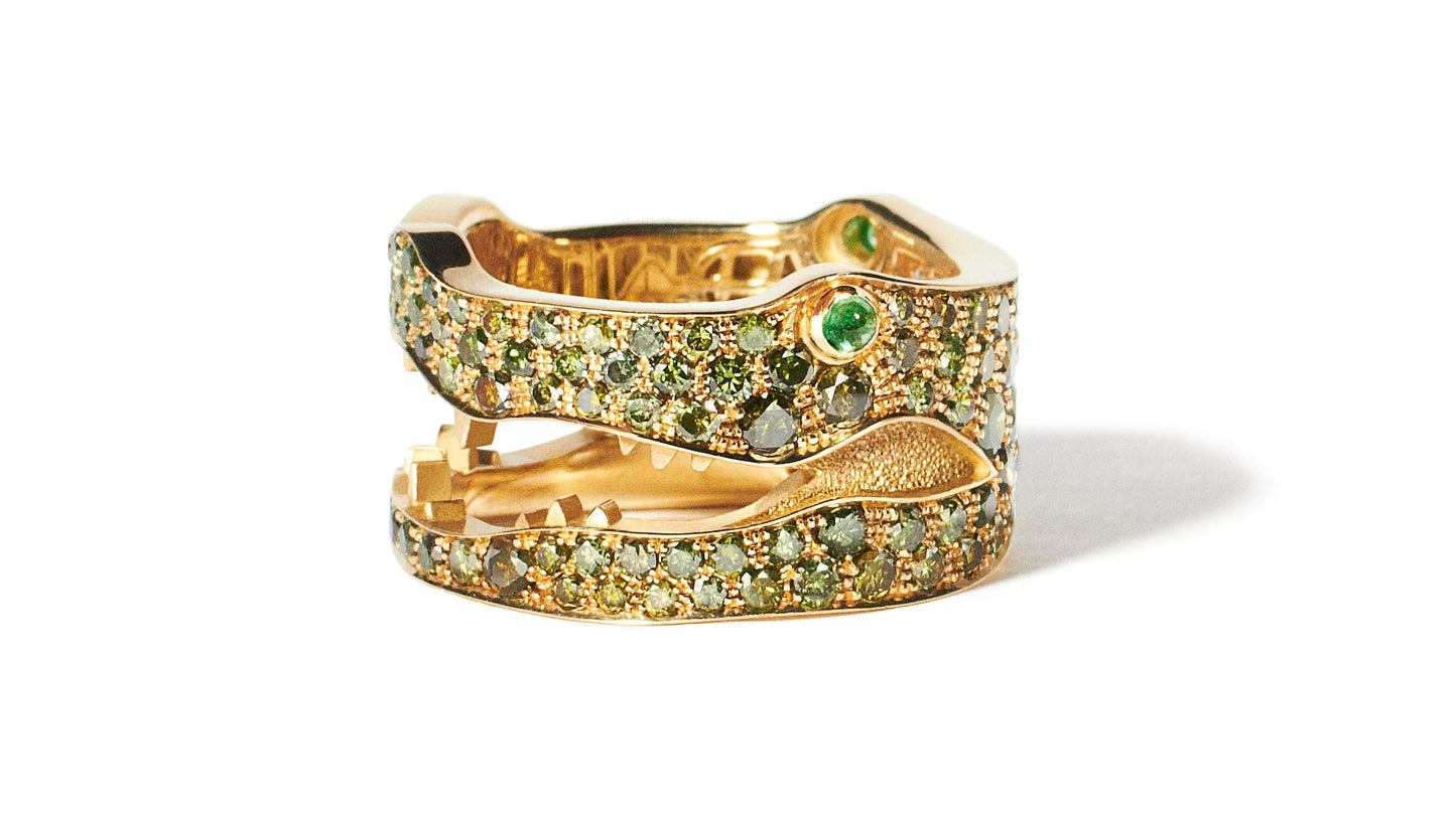 Crocodile Ring Pave
