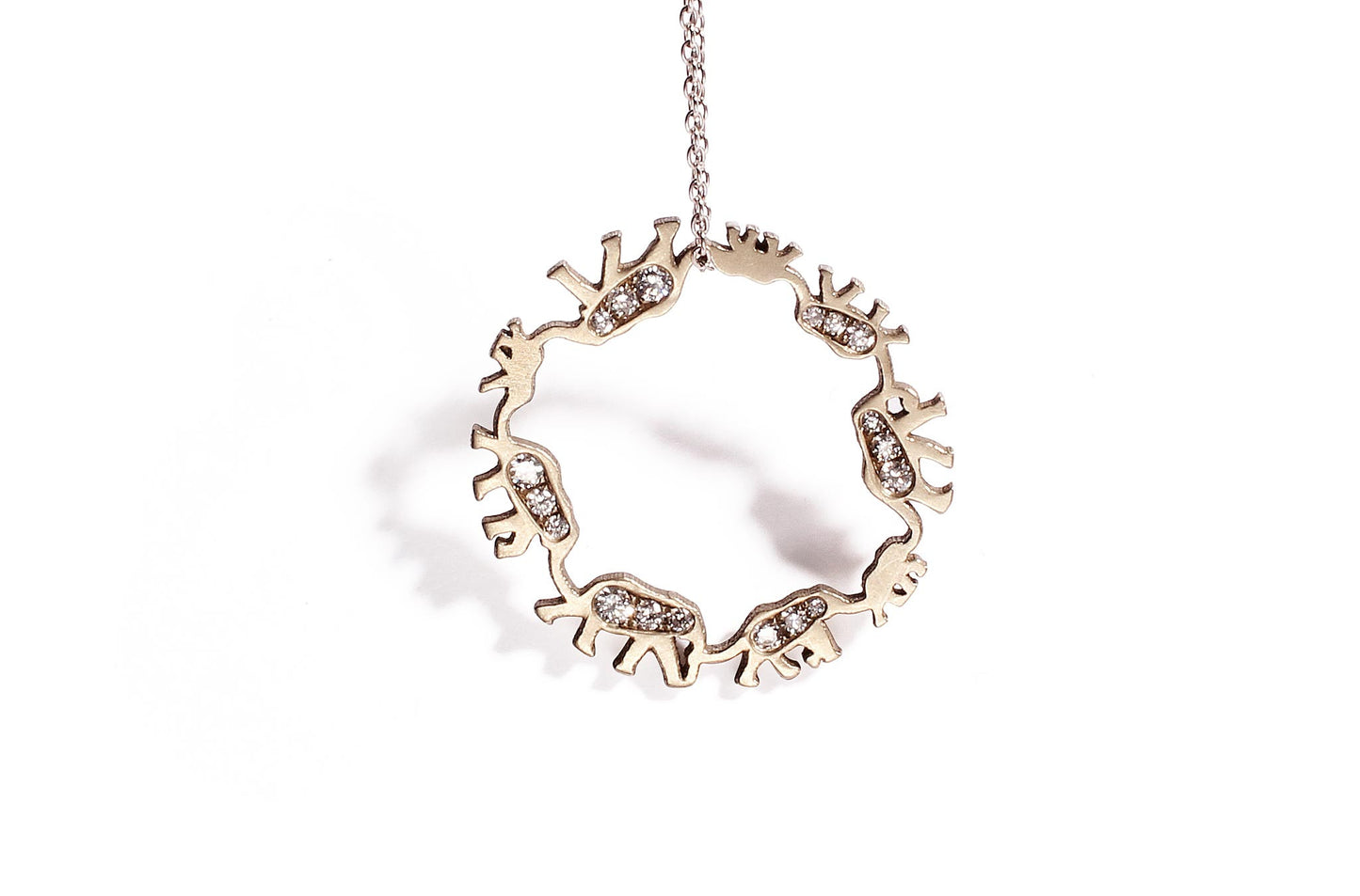 Elephant Cycle Pendant Pave