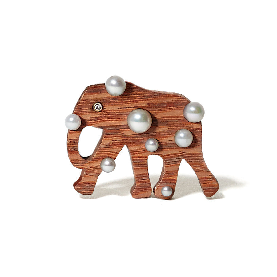 Elephant Pendant | Lacewood w/ Polka Dots