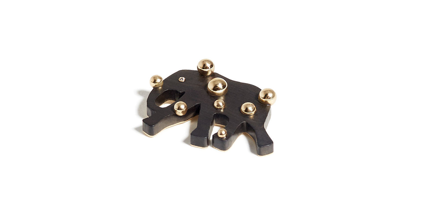 Elephant Pendant | Ebony with Polka Dots