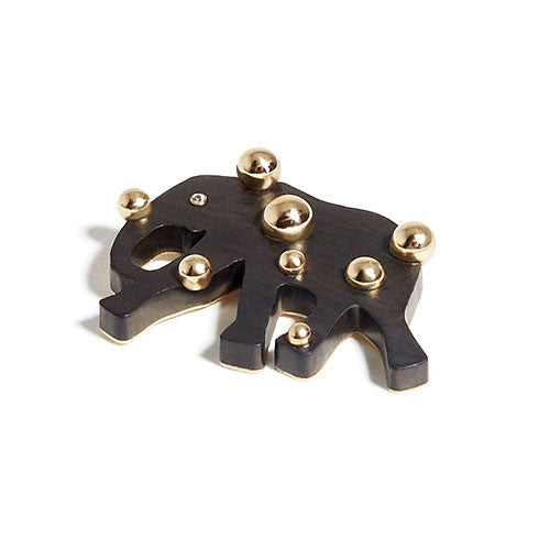 Elephant Pendant | Ebony with Polka Dots