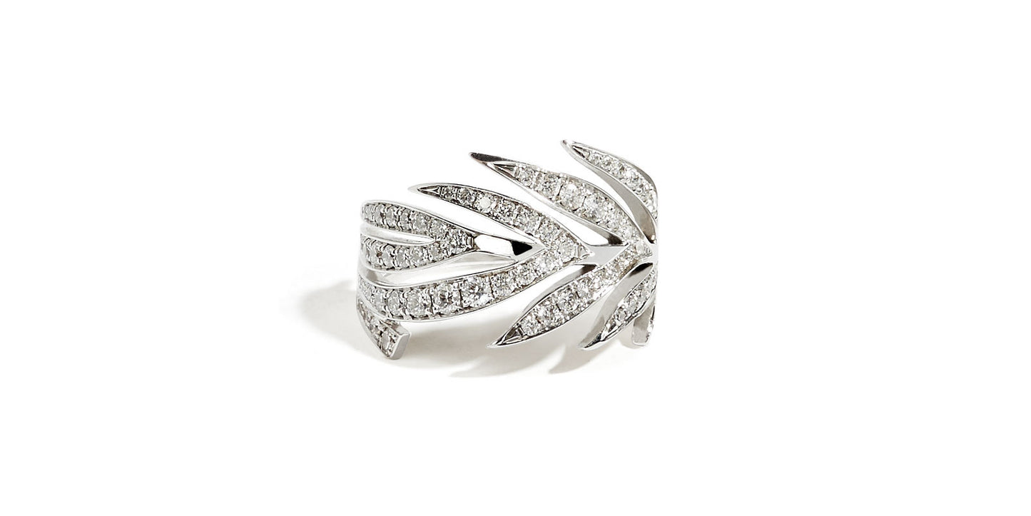 Leaf Ring Full Pave Winter