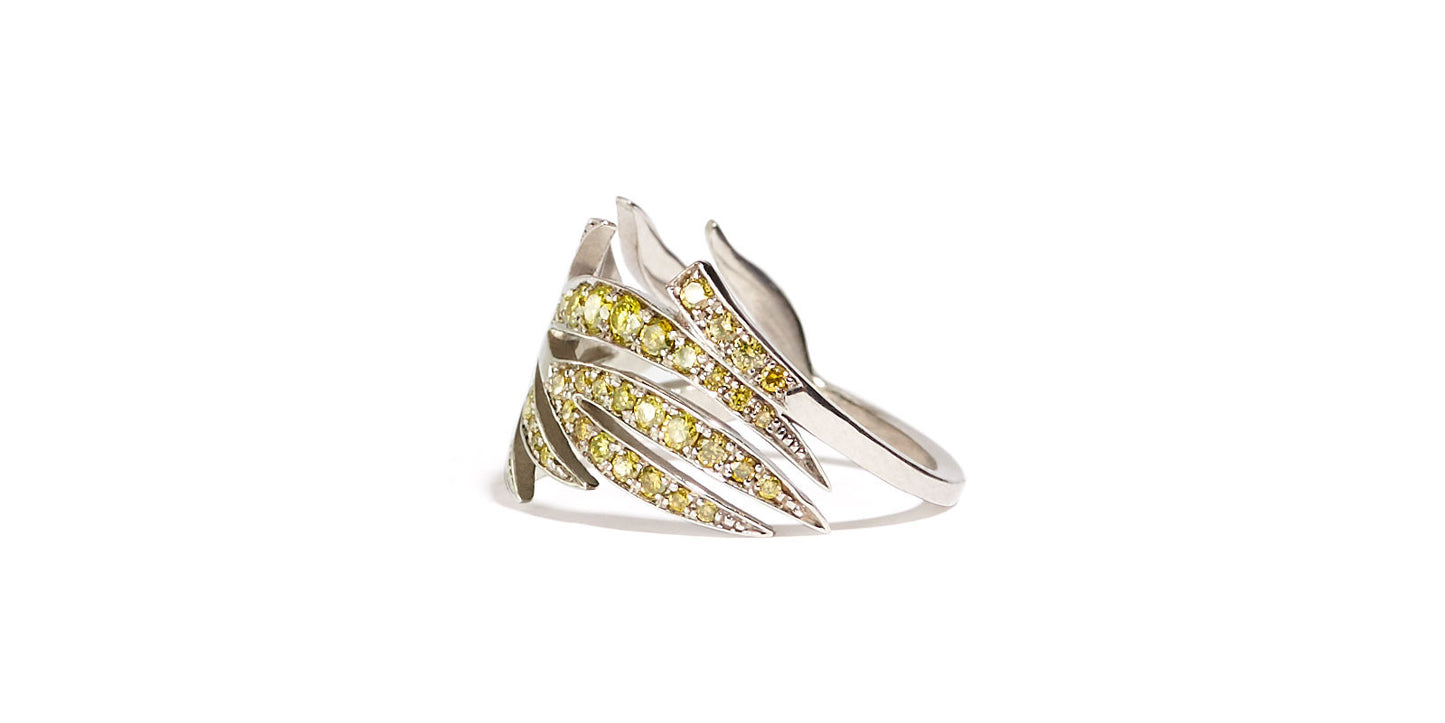 Leaf Ring Full Pave Summer