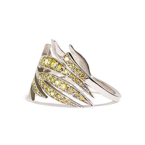 Leaf Ring Full Pave Summer