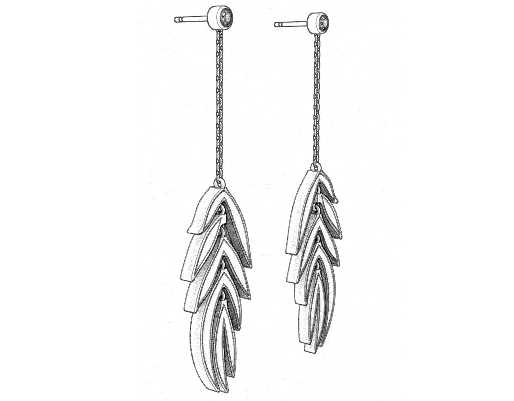 Leaf Earrings Inlay