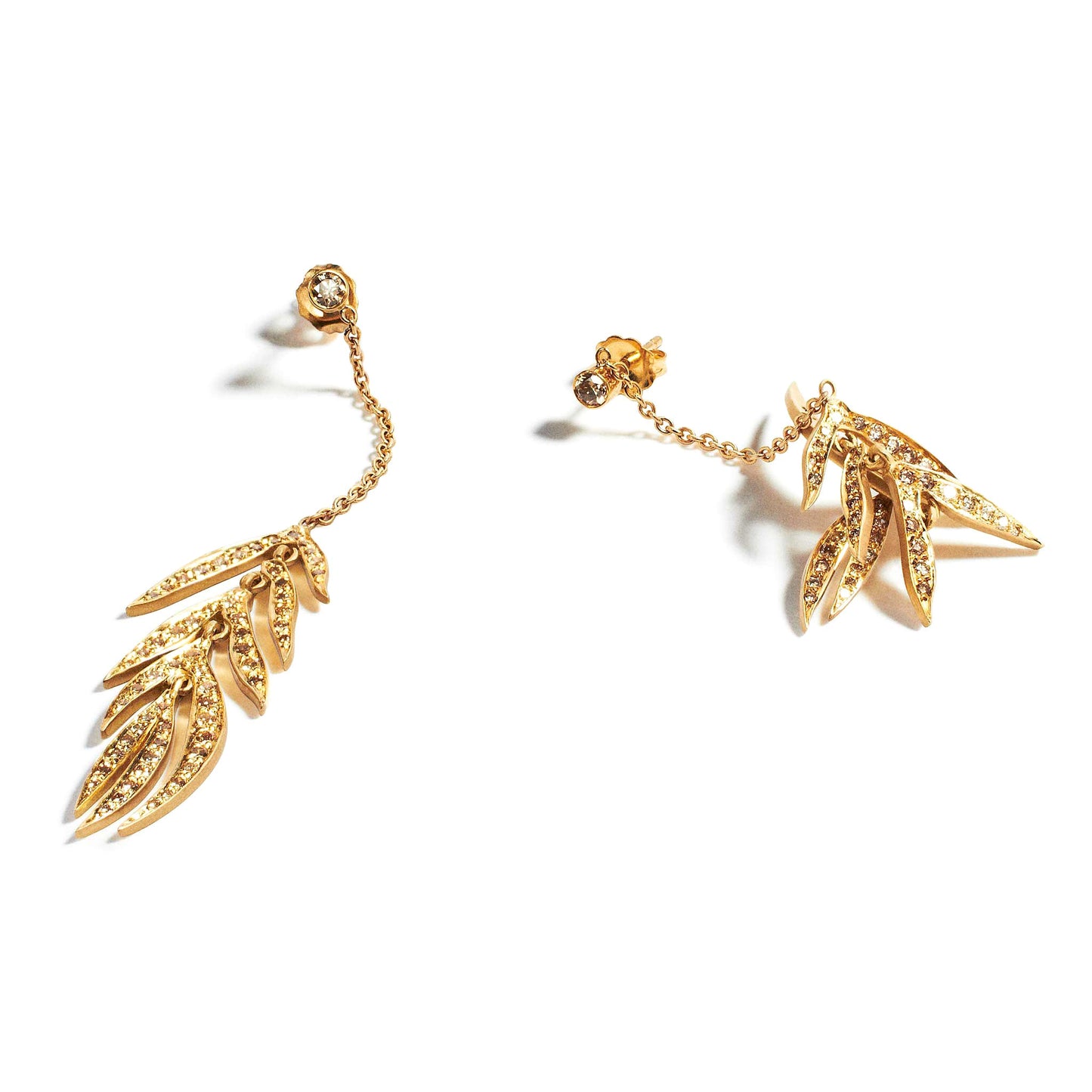 Leaf Earrings Full Pave