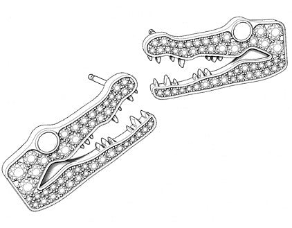 Crocodile Earrings Pave