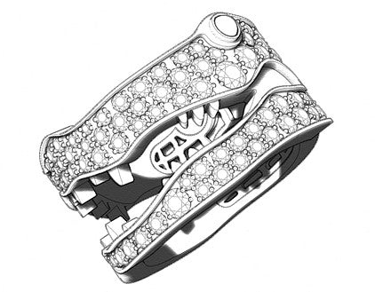 Crocodile Ring Pave