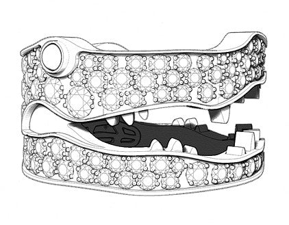 Crocodile Ring Pave