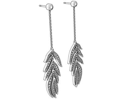 Leaf Earrings Full Pave