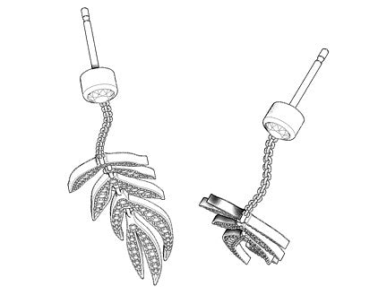 Leaf Earrings Full Pave