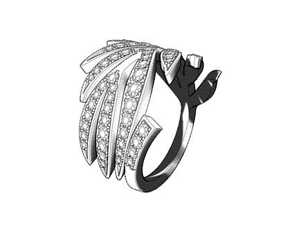 Leaf Ring Full Pave Spring