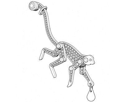 Monkey Pendant Pave