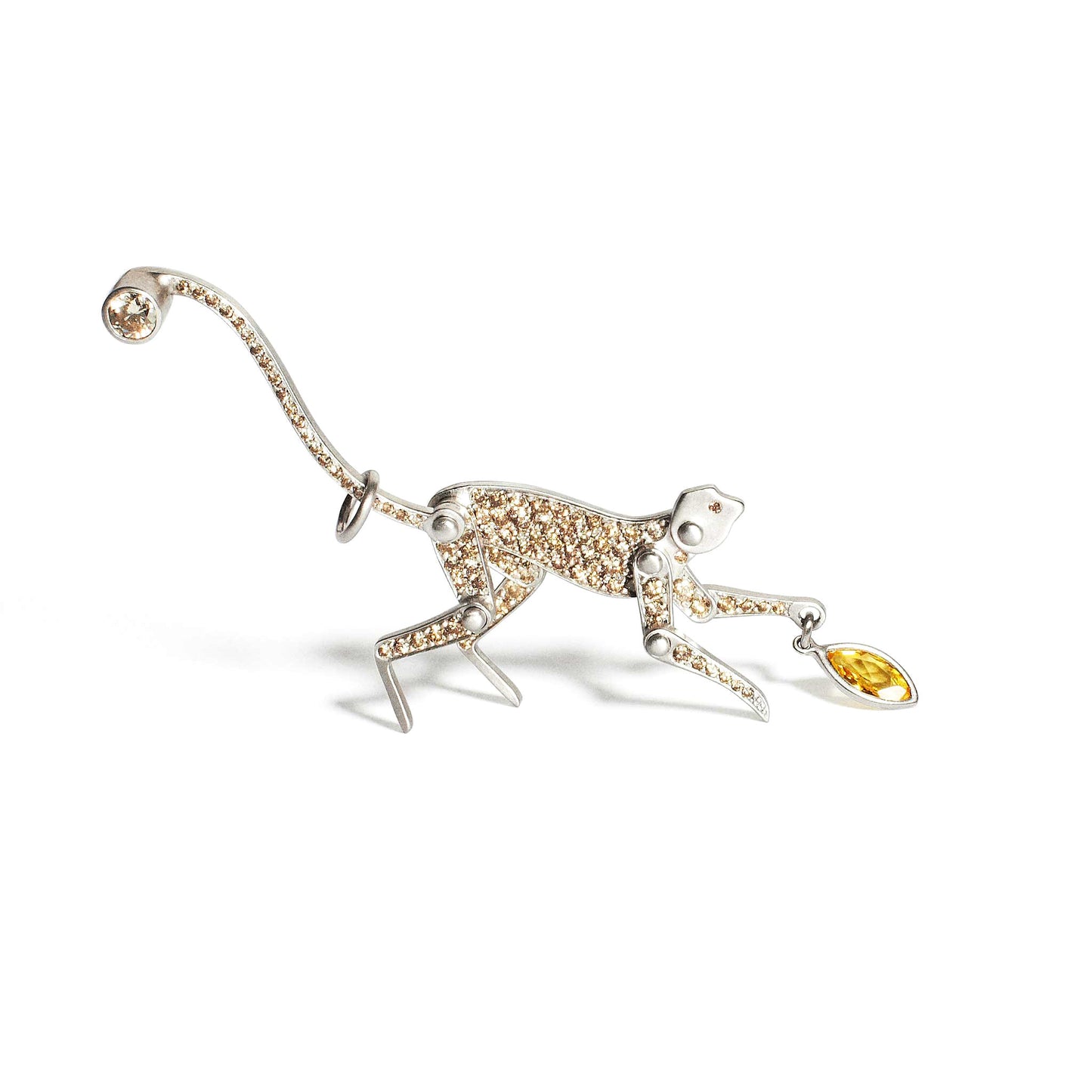 Monkey Pendant Pave | Yellow Sapphire