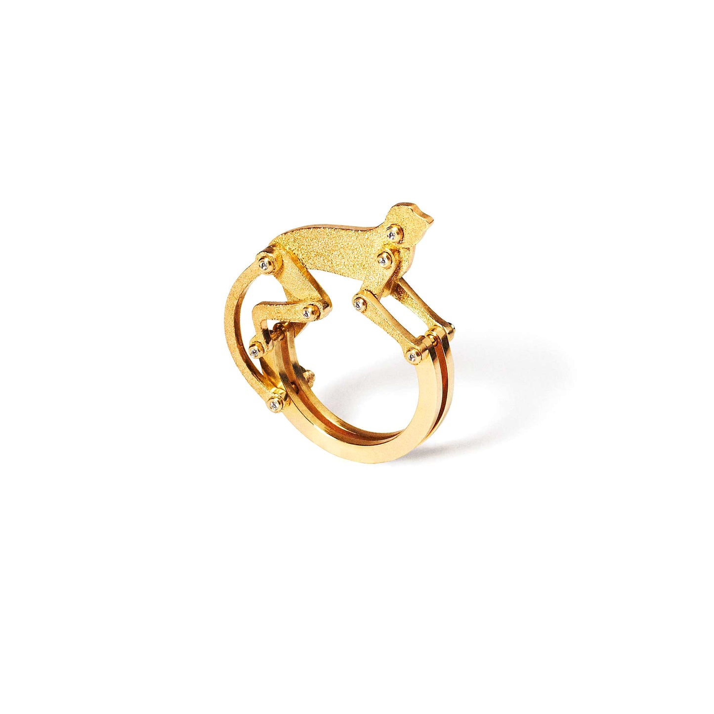 Monkey Ring with Diamonds with Custom Engraving + Shipping to EU/Spain