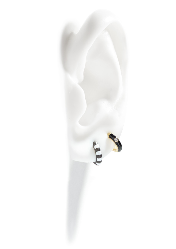 DUOMO HOOP EARRING | BLACK ENAMEL