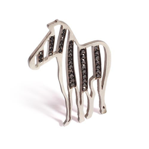 Zebra Pendant Pave | Black Diamonds