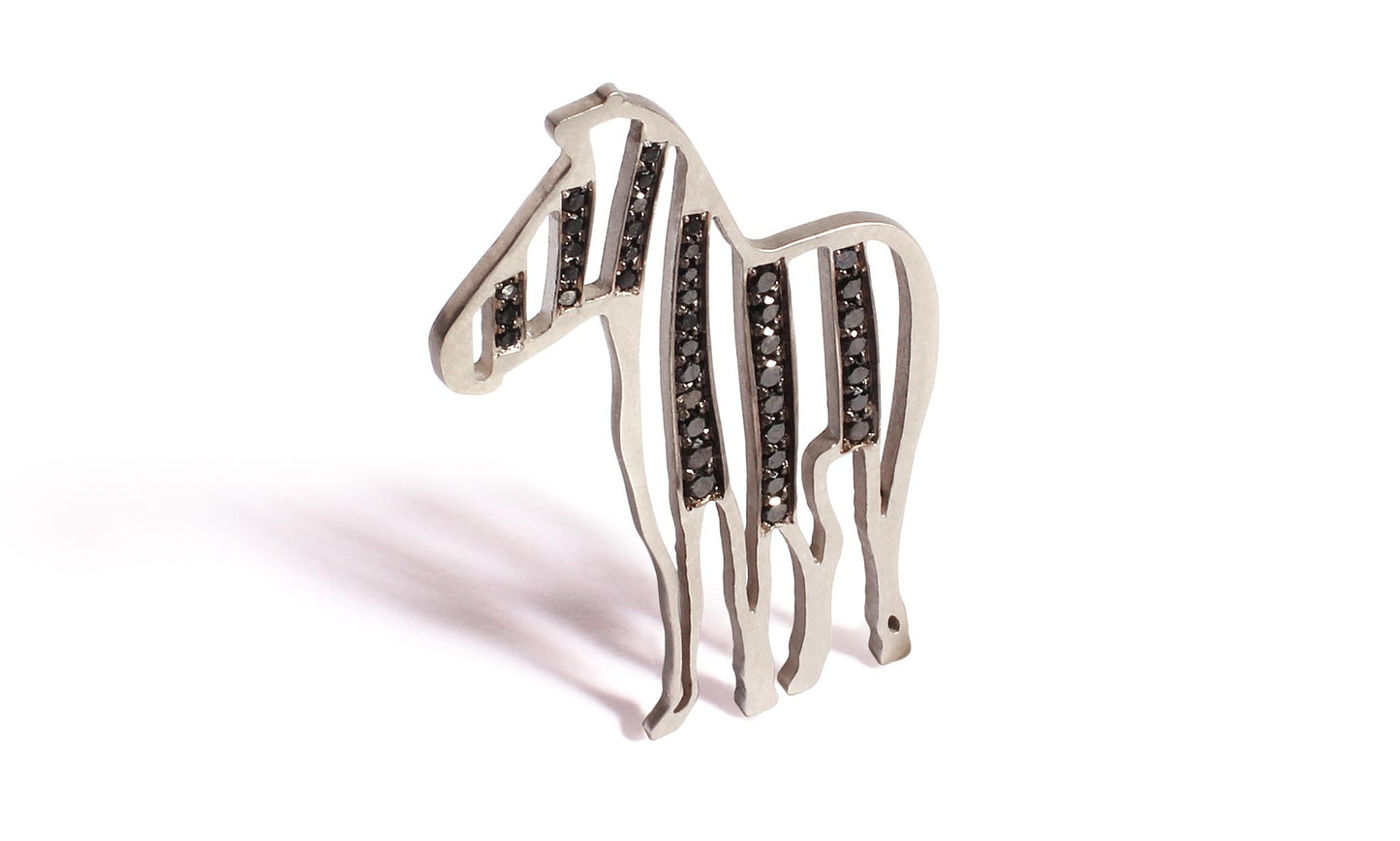Zebra Pendant Pave | Black Diamonds