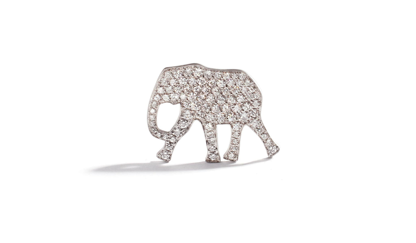 Elephant Pendant Pave | White Diamonds