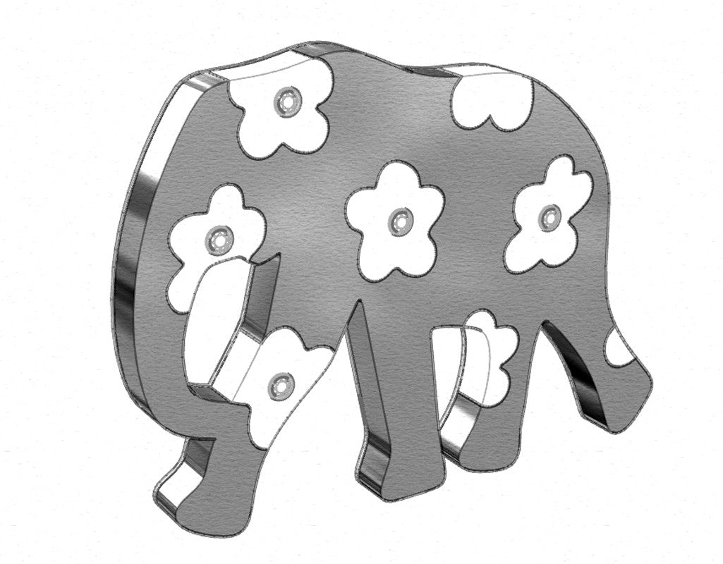 Elephant Pendant Inlay | Flowers