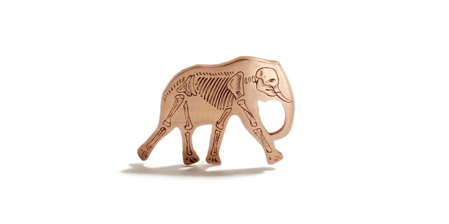 Elephant Pendant Engraved | Skeleton